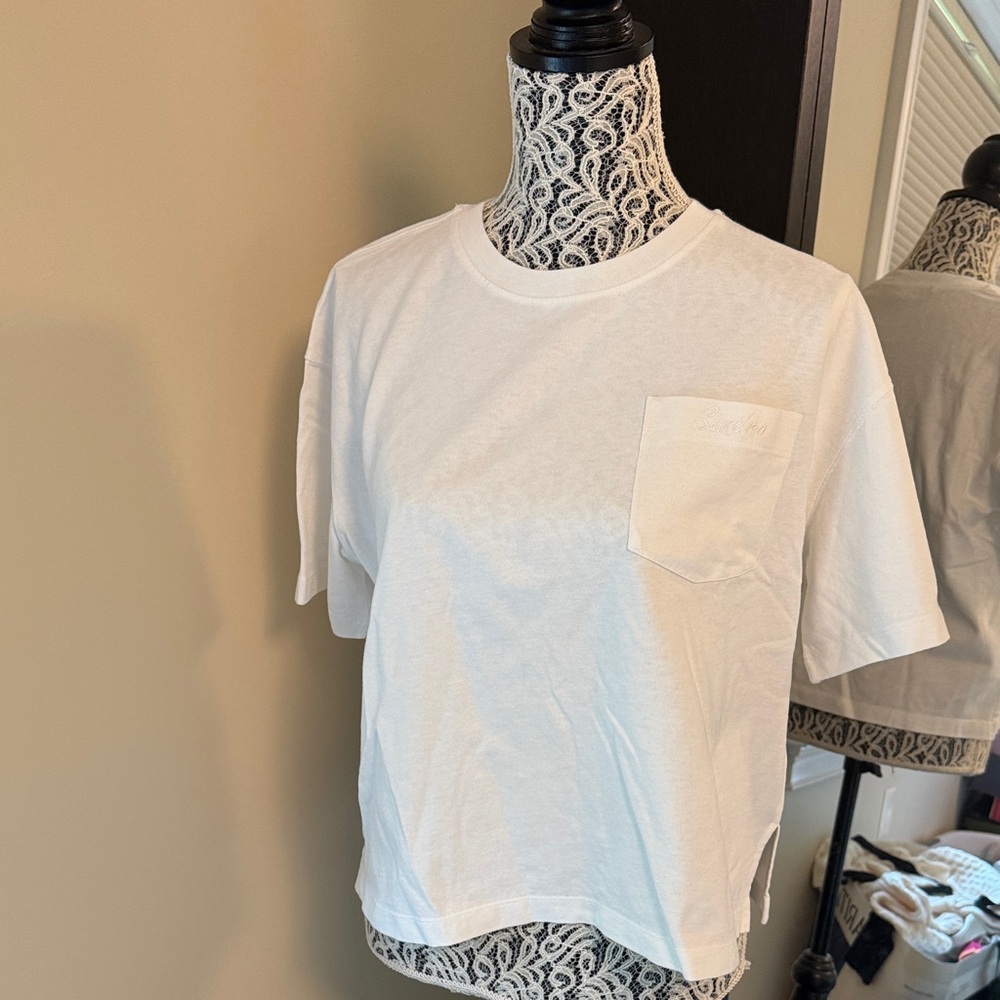 NWOT Sandro oversized white Short Sleeve Tee with Pocket size small